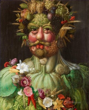 Rodolfo II de Habsburgo como Vertumnus Giuseppe Arcimboldo Fantasía Pinturas al óleo
